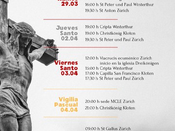 Horario de celebraciones en Semana Santa