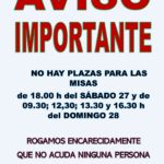 Aviso importante. No hay plazas para la fiesta de Ramos en Zürich.