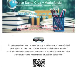 Charla Informativa: «Información sobre el sistema escolar en Zúrich» Sábado 25 de marzo.