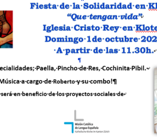 Fiesta de la Solidaridad en Kloten                                  Domingo 01 de octubre 2023