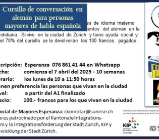 Cursillo de conversación en alemán para personas mayores.