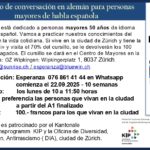 Cursillo de conversación en alemán para personas mayores.