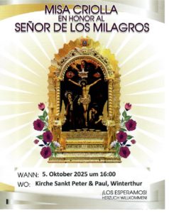 Novena en honor al Señor de los Milagros en Winterthur @ Krypta