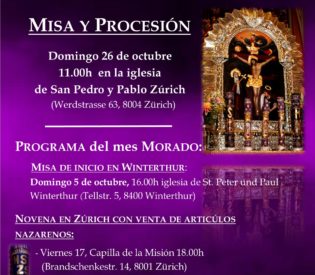 Misa de inicio, Novena y Procesión en honor al «Señor de los Milagros»
